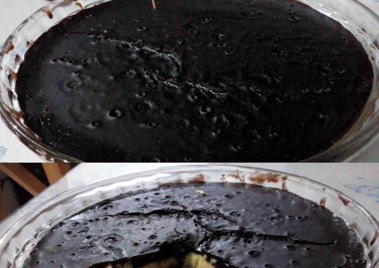 Moon Surface Brownie Caramel Pudding