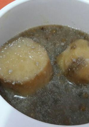Foto resep Mpasi 9m: bubur kacang ijo ubi kuning