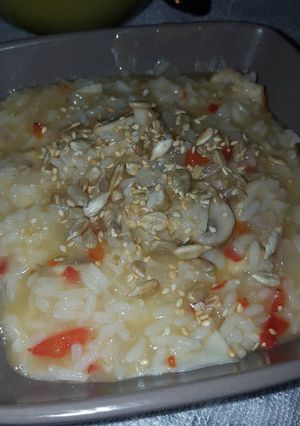 Una foto de Risotto de hongos