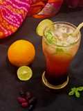 Mulberry Orange Sunset layered Mocktail