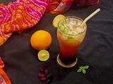 Mulberry Orange Sunset layered Mocktail