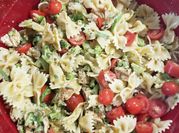 A picture of cherry tomatoes pasta