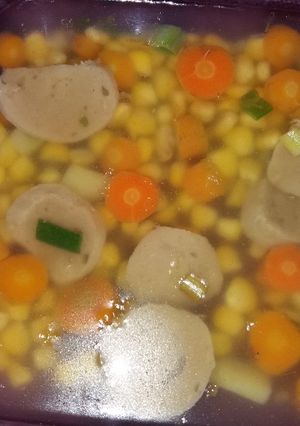 Foto resep Sop jagung bakso