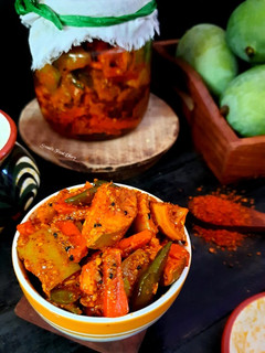 A picture of Spicy Mango Carrot & Chilli Pickle.