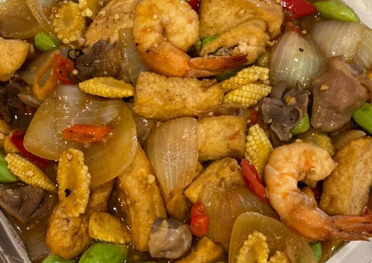 Tumis pete,tiren,udang saos tirem