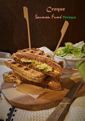 Une photo de Croque saumon fumé aux poireaux