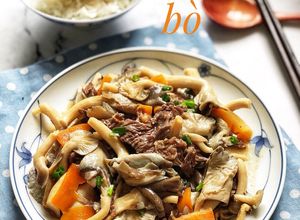 Hình của món Nấm sò nâu xào thịt bò.
