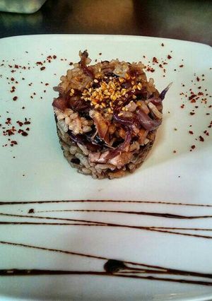 Una foto de Arroz con lombarda y nueces
