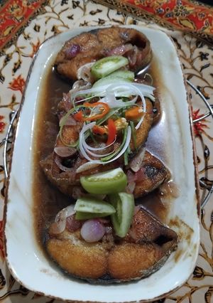 Foto resep Ikan tenggiri goreng asam khas bangka