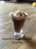 Peppermint Ginger Hot Cocoa with Almond milk, honey, cacao powder and Semi sweet chocolate Chips