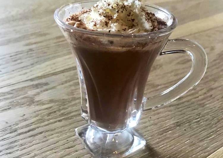 How to Prepare Speedy Peppermint Ginger Hot Cocoa with Almond milk, honey, cacao powder and Semi sweet chocolate Chips