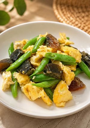 四季豆炒雙蛋(簡單料理) 的食譜成品照片
