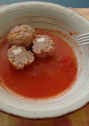 Una foto de Albóndigas con chile chipotle. ॐ