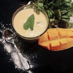 Mango mint lassi.. A picture of Mango mint lassi.. .