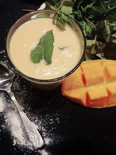 A picture of Mango mint lassi.. .