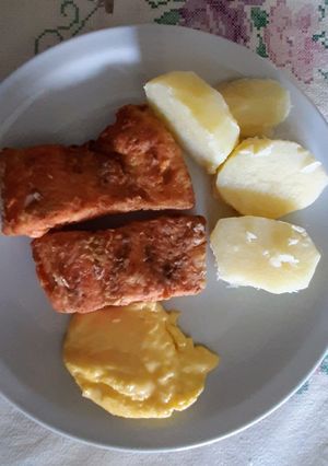 Una foto de Trucha Frita con Mayonesa casera