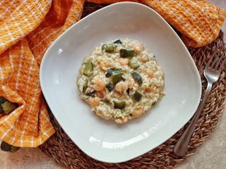 Risotto zucchine e gamberetti