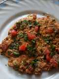 Egg tomato onion omlette