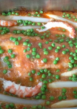Una foto de Filetón de bacalao en salsa