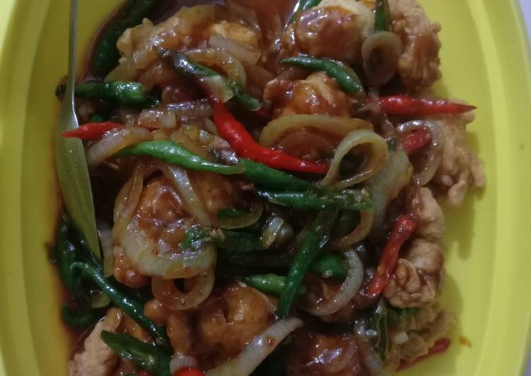 Bagaimana memasak Ayam tepung saus tiram, Bikin Ngiler