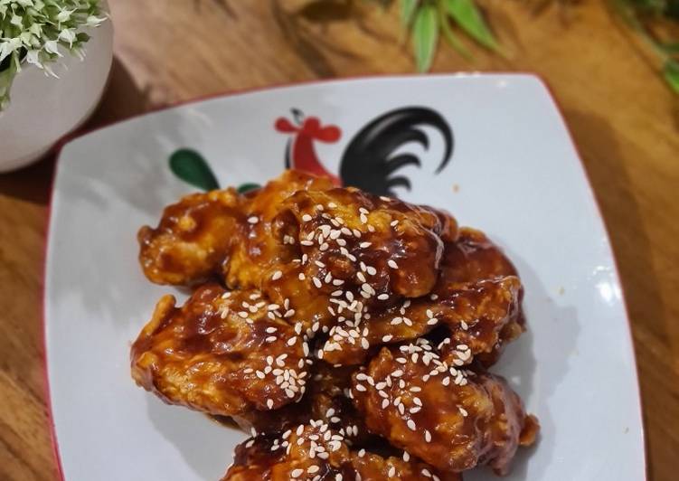 Ayam Goreng Madu ala Korea (bonch<em>n, kyoc</em>n)