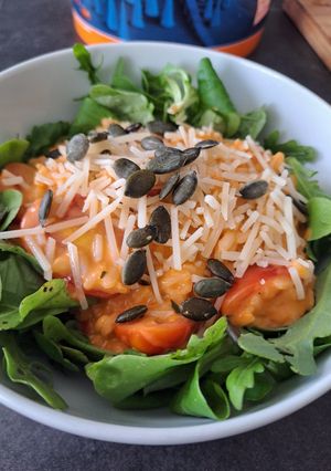 Une photo de Risotto tomate lait de coco