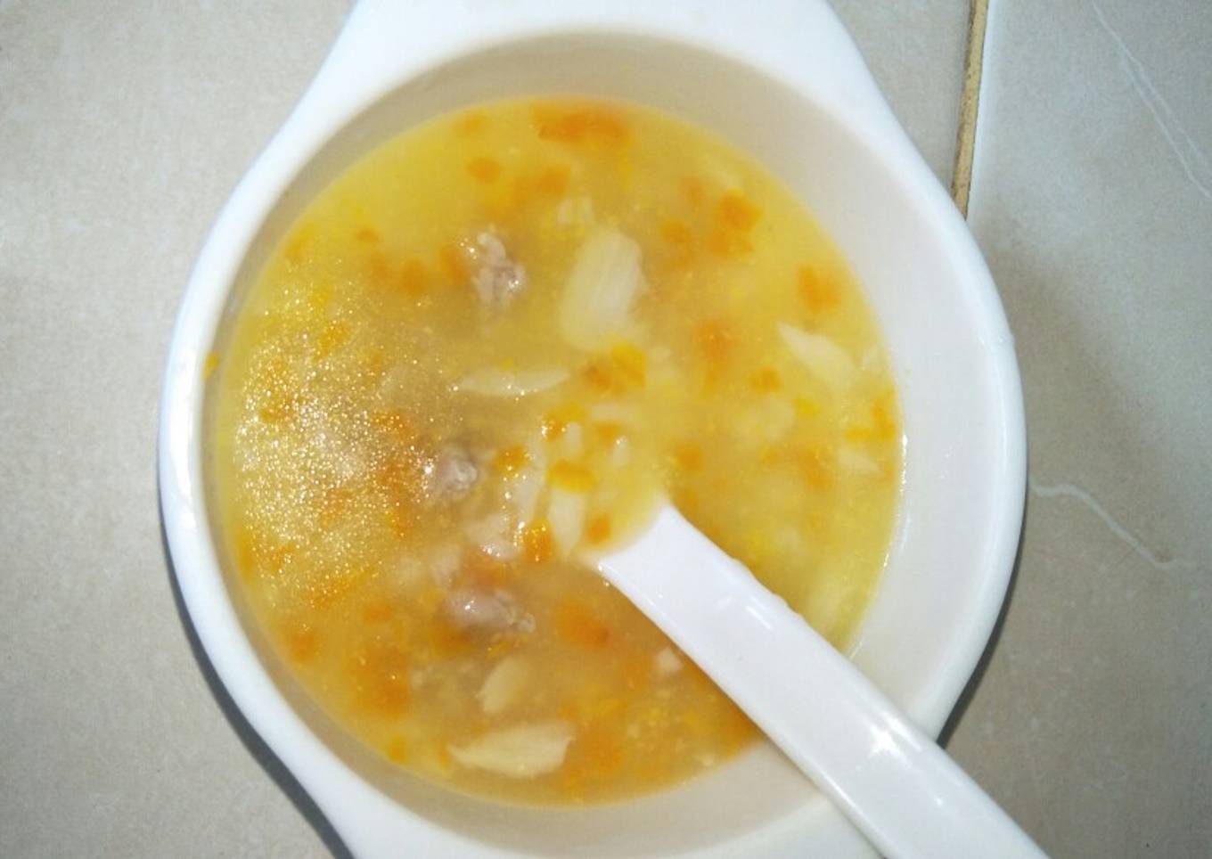 Sup Ayam jagung wortel (Mpasi 10m+)