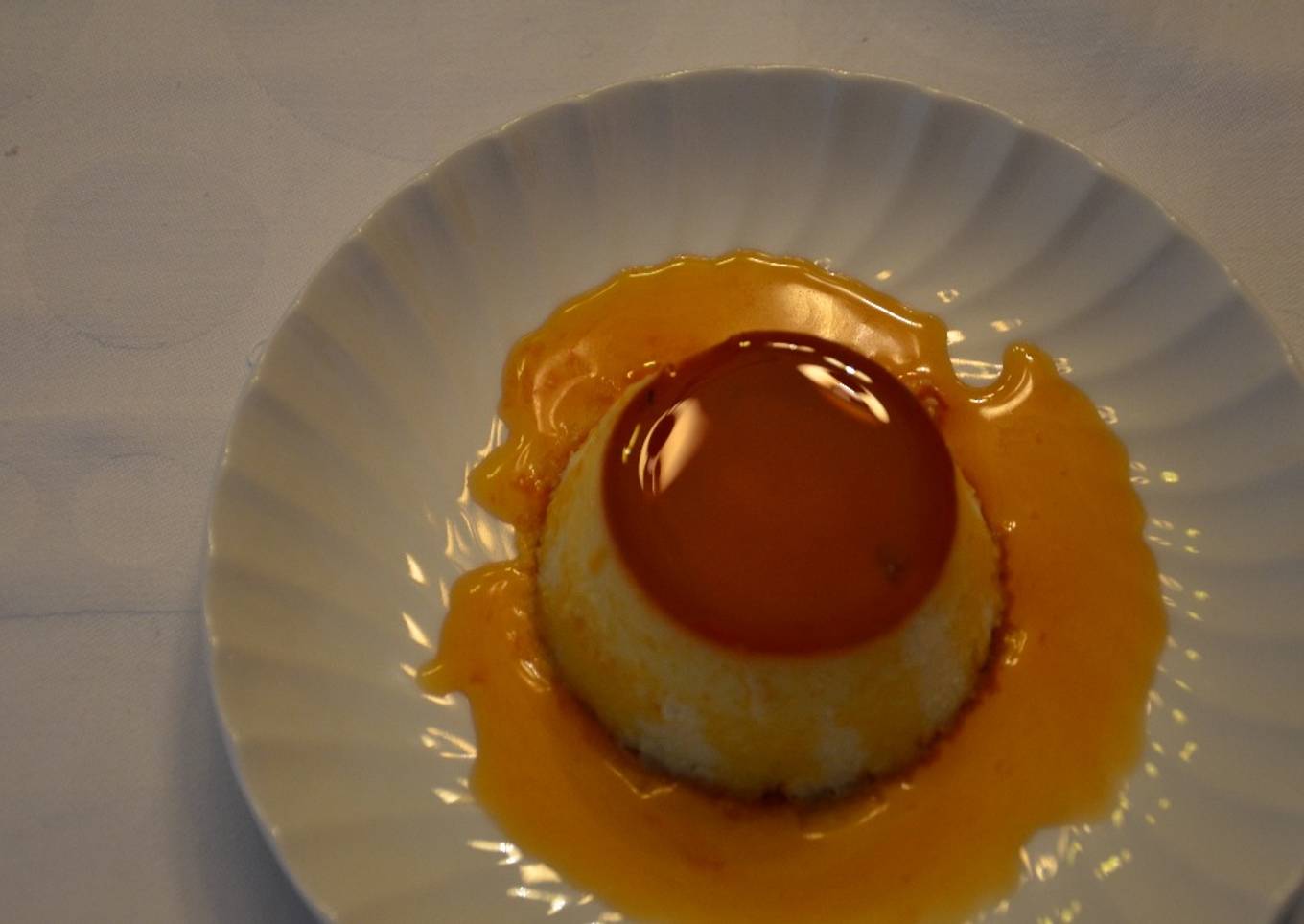 Flan de chocolate blanco