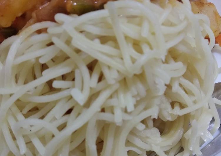 Easiest Way to Prepare Super Quick Homemade Boiled spaghetti #themechallenge #pasta
