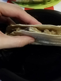 Una foto de Tacos de ternera con champiñones y queso