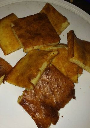 Una foto de Fainá de queso y morrón