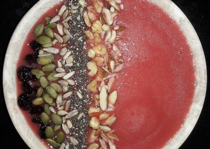 Red smoothie bowl