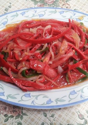 Una foto de Rajas de chiles poblanos