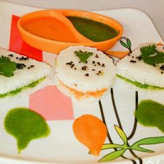 A picture of Instant rava sandwich dhokala.