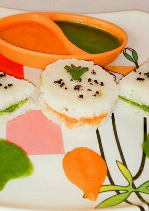 A picture of Instant rava sandwich dhokala.