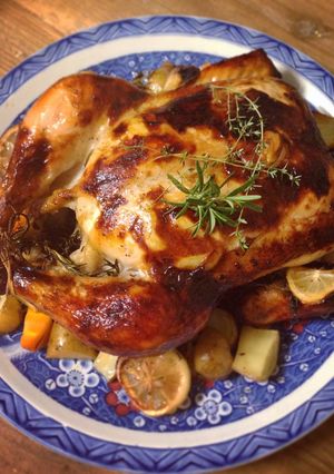 A picture of Whole Roast Chicken with Lemon & Herbs.