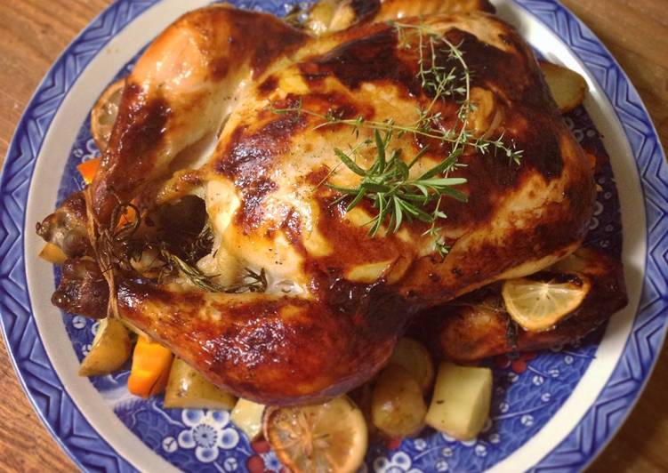 Recipe of Quick Whole Roast Chicken with Lemon & Herbs