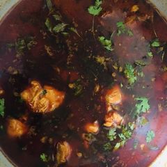 A picture of Telangana spicy kodi kura.