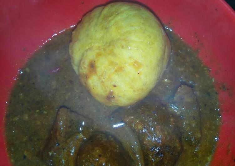 Cabbage swallow with ogbono soup