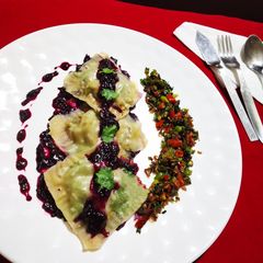Ravioli With Purple Sauces A picture of Ravioli With Purple Sauces.