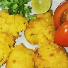 Air Fryer Left Over Mixed Dal Pakodas A picture of Air Fryer Left Over Mixed Dal Pakodas.