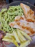 Espagueti de brócoli cremoso