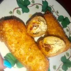 A picture of Chicken bacon cheddar ranch egg rolls.