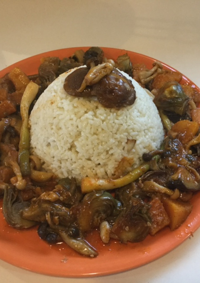 Una foto de Arroz blanco con verduras