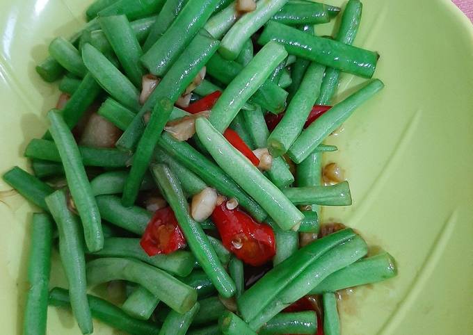 Cara Memasak Cah baby buncis bawang putih Irit Untuk Jualan