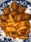Penne bebola daging