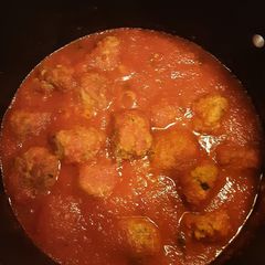 A picture of New meatball recipe.
