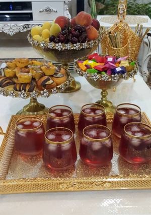 عکسی از دستور چیدمان میز دورهمی با شربت آلبالو