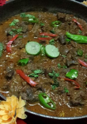 A picture of Katakut mutton masala.