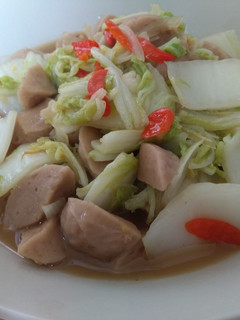 Foto resep Sawi putih + bakso saus tiram